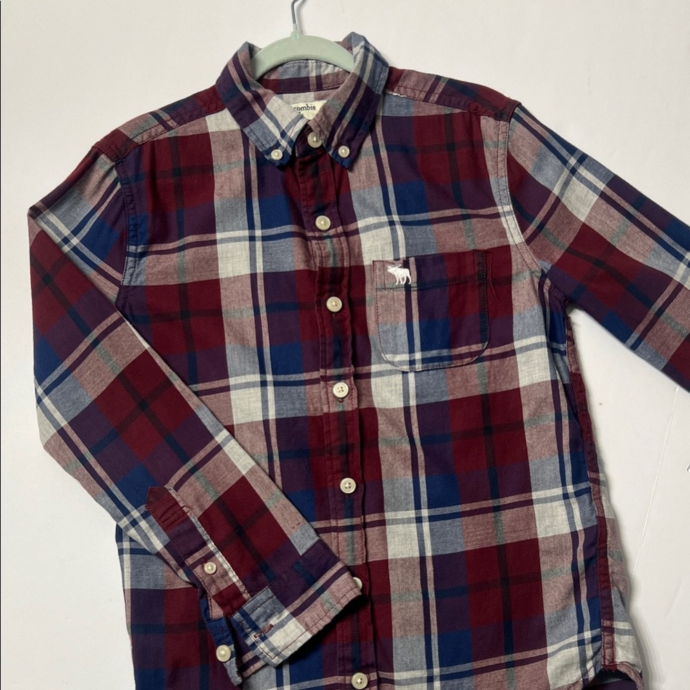 Plaid Kids Shirt - Red and Blue